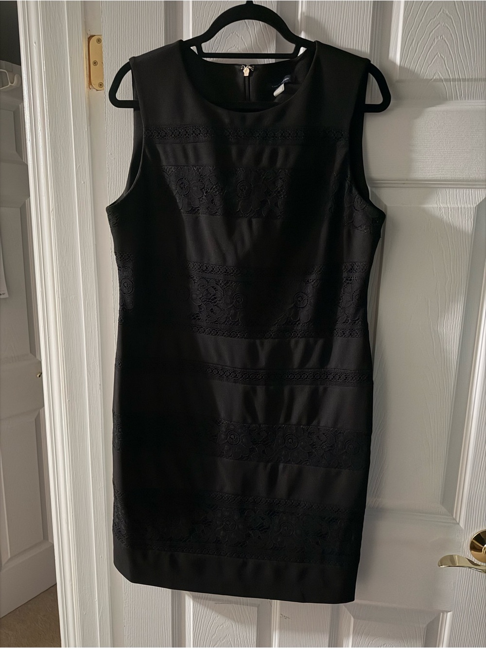 Tommy Hilfiger Black Sleeveless Lace-Panel Mini Dress